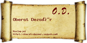 Oberst Dezsér névjegykártya